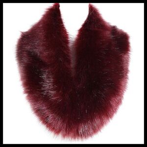NWOT Luxe Faux Fur Burgundy Neck Wrap
